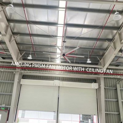 IE 1 Moteur PMSM à 3 phases de 1100w d'efficacité pour ventilateur de plafond BLDC HVLS industriel de grande taille