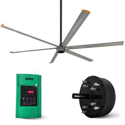 Moteur de ventilateur à 3 phases à faible bruit pour la ferme laitière 12 pieds 10 pieds 8 pieds ventilateur de plafond de grand volume