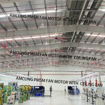800m3/h Volume d'air PMSM Moteur Ventilateur HVLS géant 8ft 10ft 16ft 20ft 24ft 1,5kw 220v 380v